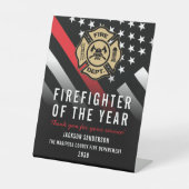 Firefighter of the Year Employee Logo Red Line 台座サイン (正面)