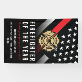 Firefighter of the Year Employee Logo Red Line 横断幕