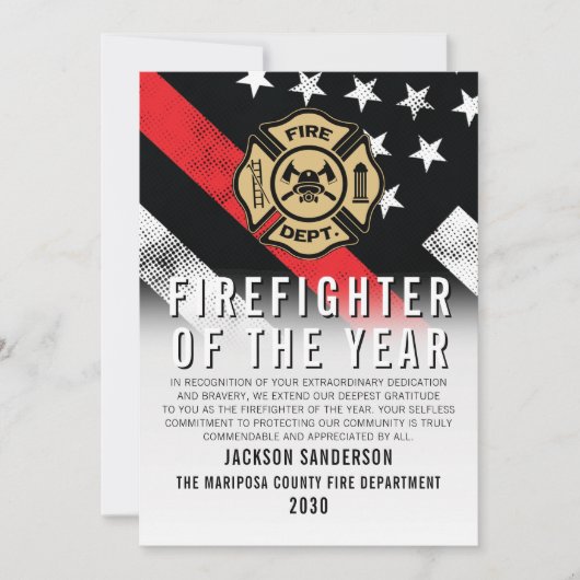 Firefighter of the Year Employee Recognition Logo カード (正面)