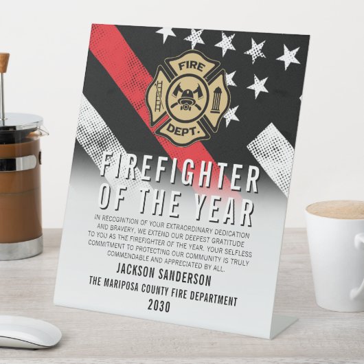 Firefighter of the Year Employee Recognition Logo 台座サイン (インサイチュ)