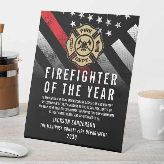 Firefighter of the Year Employee Recognition Logo 台座サイン (インサイチュ)