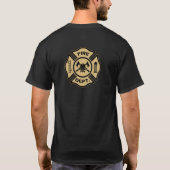 Firefighter of the Year Fire Department Badge Logo Tシャツ (裏面)