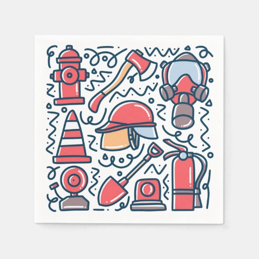 Firefighter Paper スタンダードカクテルナプキン (正面)