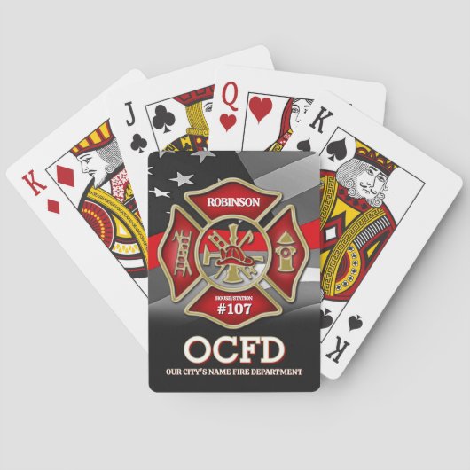 Firefighter Personalized Playing Cards トランプ (裏面)