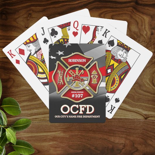 Firefighter Personalized Playing Cards トランプ