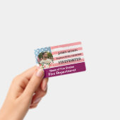 Firefighter Qr Code   Photo Name ID Card  バッジ (手持ち)