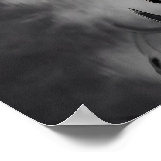 Firefighter Red Line Tribute Smoke American Flag ポスター (角)