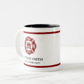 Firefighter Red Maltese Cross Fire Department ツートーンマグカップ (正面左)