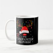 Firefighter Reindeer Family Matching Christmas Pjs コーヒーマグカップ (左)