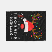 Firefighter Reindeer Family Matching Christmas Pjs フリースブランケット (正面(横))