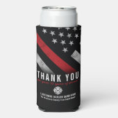 Firefighter Retirement Anniversary Fireman Flag スリム缶クーラー (Seltzer裏面)