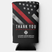 Firefighter Retirement Anniversary Fireman Flag スリム缶クーラー (正面)
