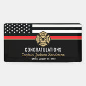 Firefighter Retirement Fire Department Fireman 横断幕 (横)