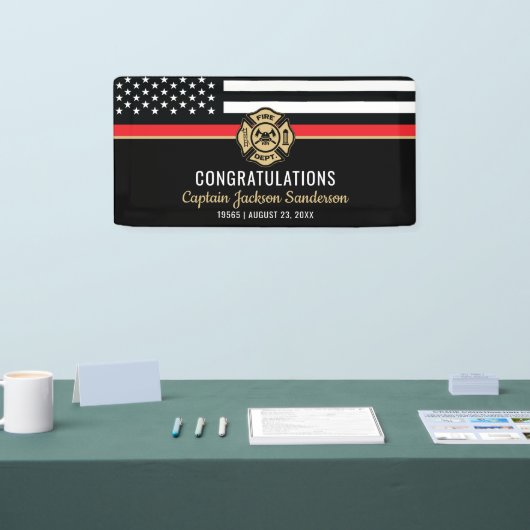 Firefighter Retirement Fire Department Fireman 横断幕 (トレードショー)