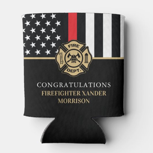 Firefighter Retirement Fire Department Party 缶クーラー (裏面)