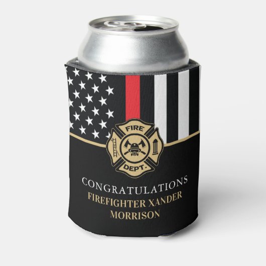 Firefighter Retirement Fire Department Party 缶クーラー (缶裏面)