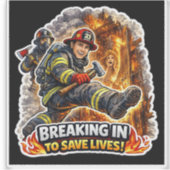 Firefighter Save Lives Sticker シール (正面)