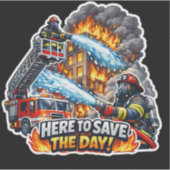 Firefighter Save the Day Sticker シール (正面)