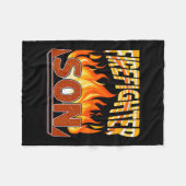 Firefighter Son Fireman Gift Proud Firefighter Quo フリースブランケット (正面(横))