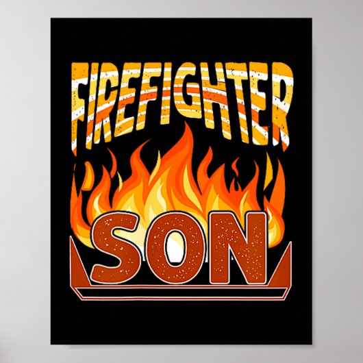 Firefighter Son Fireman Gift Proud Firefighter Quo ポスター (正面)