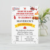 Firefighter Sound The Alarm Birthday 招待状 (スタンド正面)