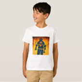 Firefighter Standing Against the Flames Tシャツ (正面フル)