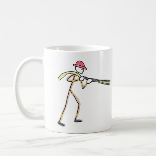 Firefighter Stickman コーヒーマグカップ (左)