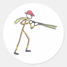 Firefighter Stickman ラウンドシール