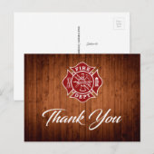 Firefighter Thank You Card ポストカード (正面/裏面)