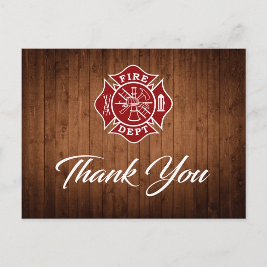 Firefighter Thank You Card ポストカード (正面)