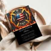 Firefighter Themed Senior Graduation 招待状