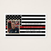 Firefighter Thin Red Line Flag Photo Prayer Card (正面)