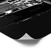 Firefighter Thin Red Line Grunge Flag Poster ポスター (角)