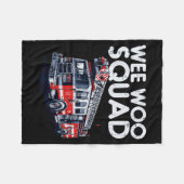 Firefighter Truck Wee Woo Squad Fireman Men Boys K フリースブランケット (正面(横))