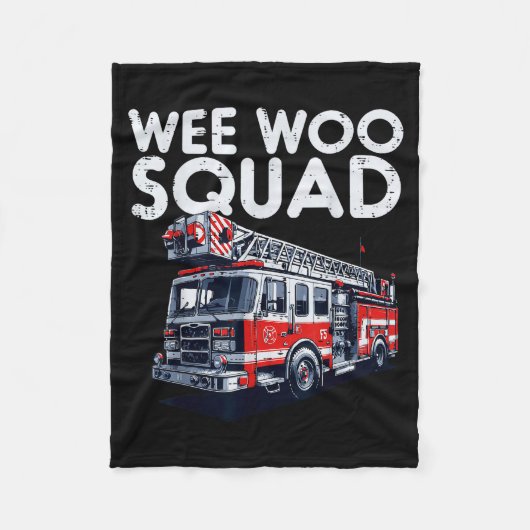 Firefighter Truck Wee Woo Squad Fireman Men Boys K フリースブランケット (正面)