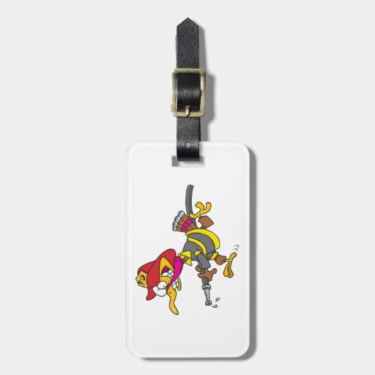 Firefighter Turkey with Hose ラゲッジタグ (正面縦)