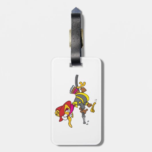 Firefighter Turkey with Hose ラゲッジタグ (裏面縦)