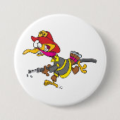Firefighter Turkey with Hose 缶バッジ (正面)