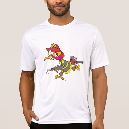 Firefighter Turkey with Hose Tシャツ (正面)