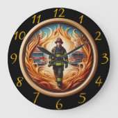 Firefighter Valor Heroic Heritage ラージ壁時計 (正面)