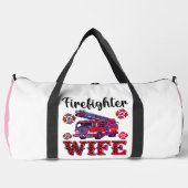 Firefighter Wife Fire Truck Love ダッフルバッグ (正面)