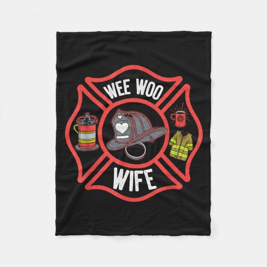Firefighter Wife Uniform Fireman Fire Department  フリースブランケット (正面)