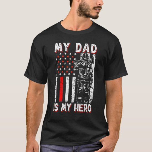Firefighters My Daddy Is My Hero Firefighter Rescu Tシャツ (正面)