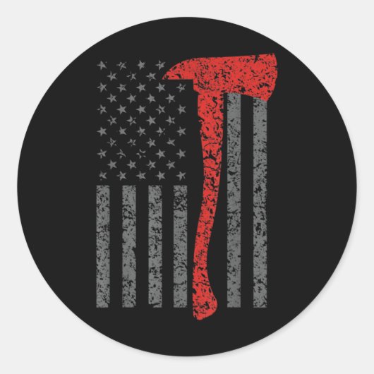 Firefighting, Firefighter Axe & Helmet, Fire ラウンドシール (正面)