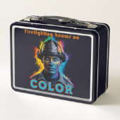 "Firefighting Knows No Color" メタルランチボックス (裏面)