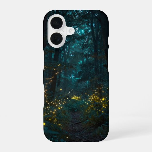 Fireflies Dark Forest Phone Case iPhone 16ケース (裏面)