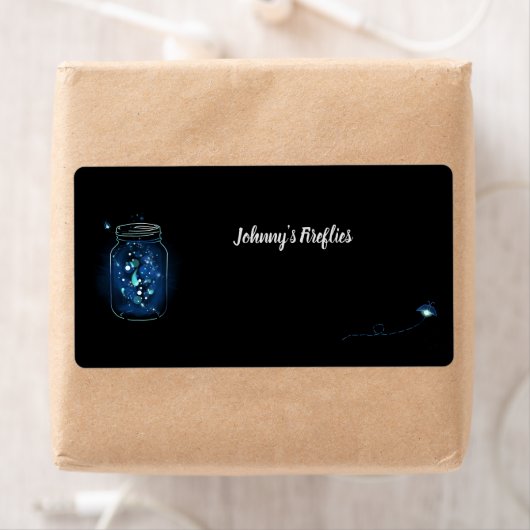 Fireflies in Jar Personalized Mason Jar ラベル (インサイチュ)