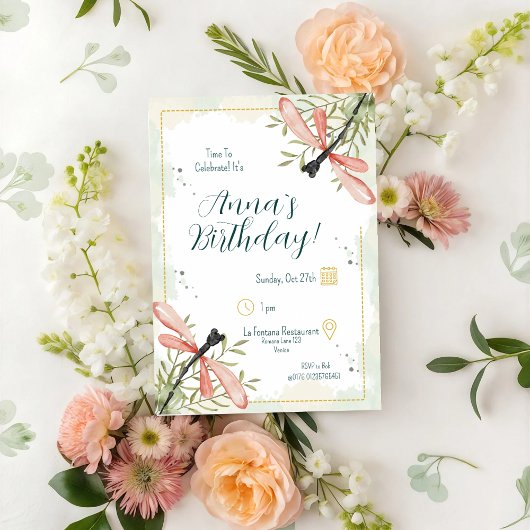 Firefly Watercolour Birthday 招待状