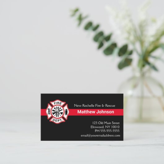 Firehouse Embemの追加|消防士消防署 名刺 (スタンド正面)