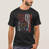 Fireman American Flag Gasmask Firefighter Retired Tシャツ (正面)